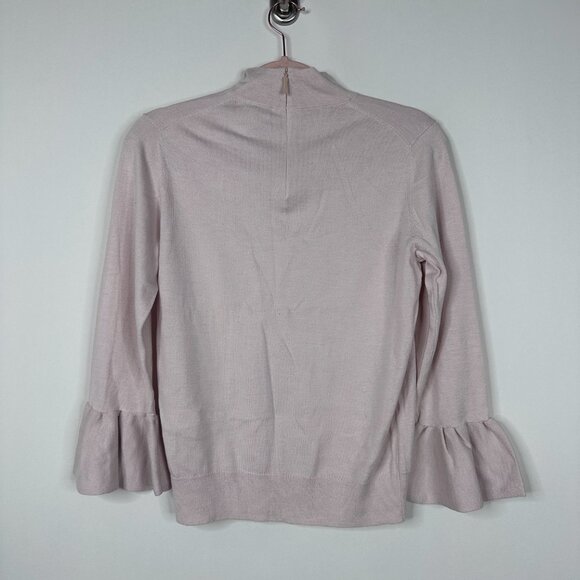 2/$30 Kate Spade Silk Blend Bow Neck Sweater Bell Sleeve Neutral Small #A1270 - Picture 4 of 9